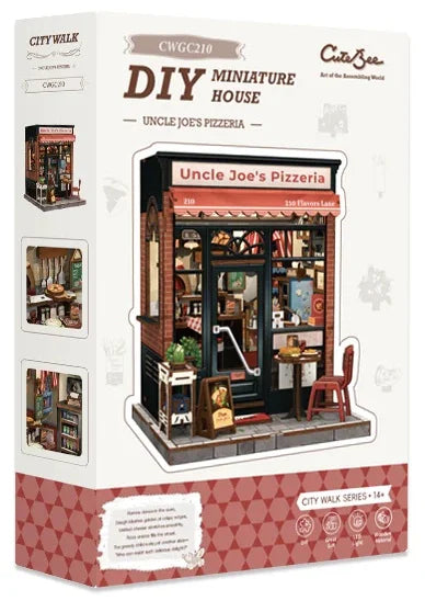 Maison Miniature Pizzeria d'Oncle Joe DIY - 236 pièces et éclairage LED