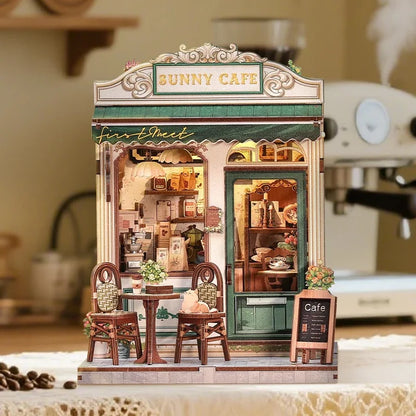 Maison Miniature Café Sunny DIY - 233 pièces et éclairage LED