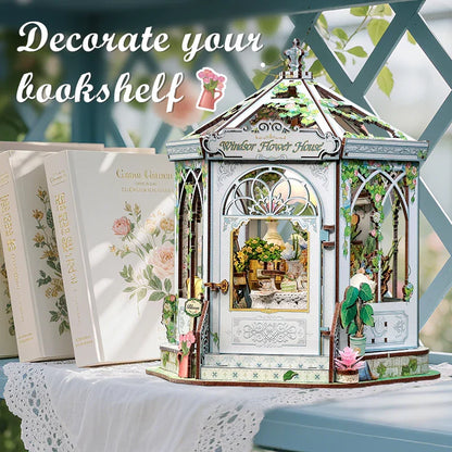 Maison Miniature Maison des Fleurs Windsor DIY - 235 pièces et éclairage LED