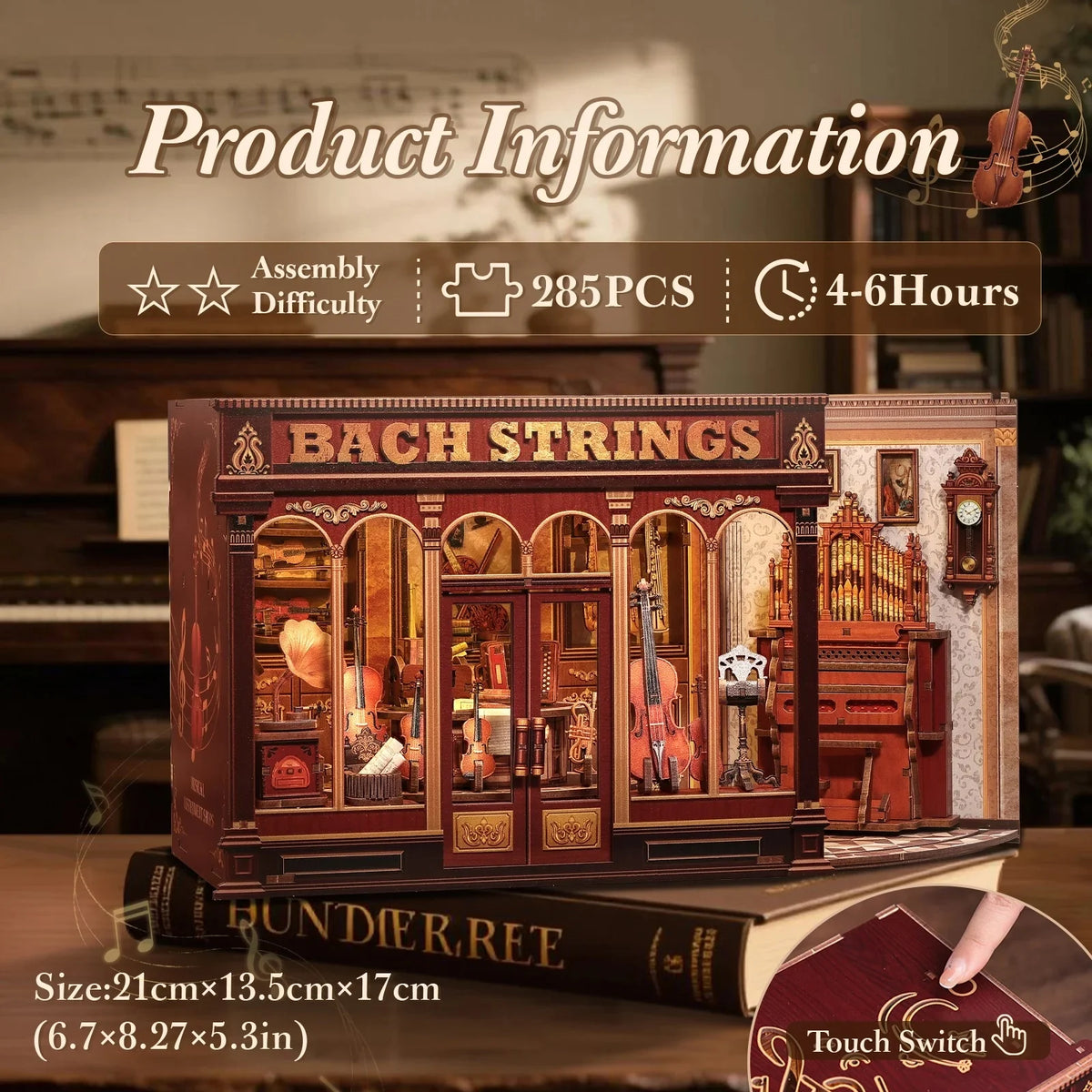Maison Miniature Bach Strings DIY - 285 pièces et éclairage LED