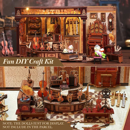 Maison Miniature Bach Strings DIY - 285 pièces et éclairage LED