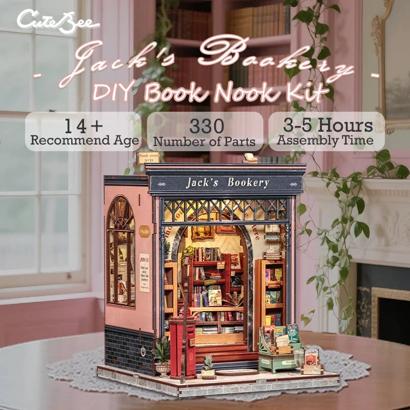 Maison Miniature La Librairie de Jack DIY - 330 pièces et éclairage LED