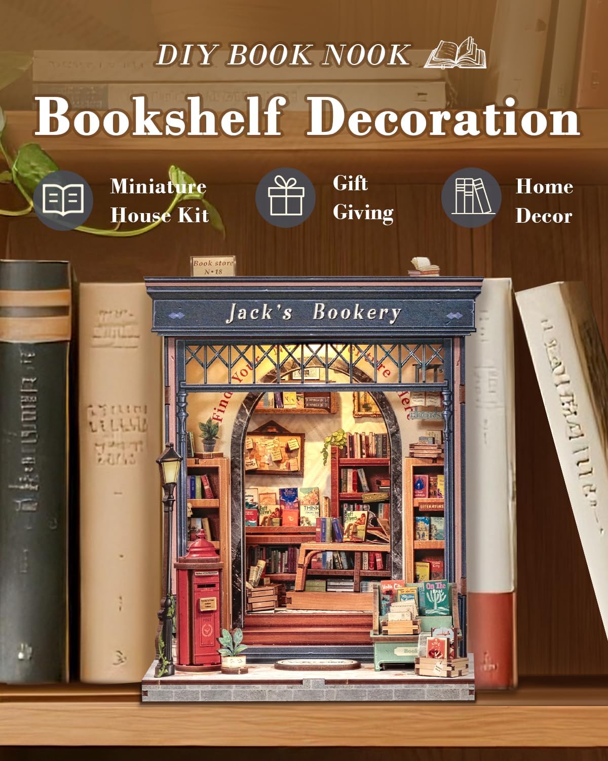Maison Miniature La Librairie de Jack DIY - 330 pièces et éclairage LED