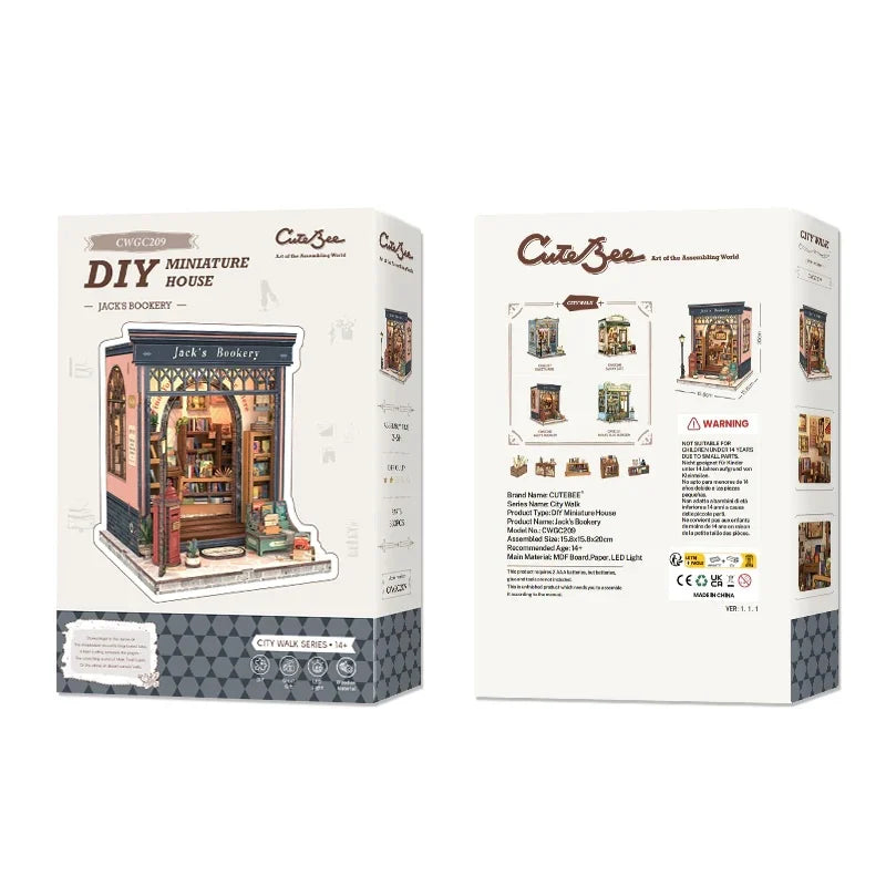 Maison Miniature La Librairie de Jack DIY - 330 pièces et éclairage LED