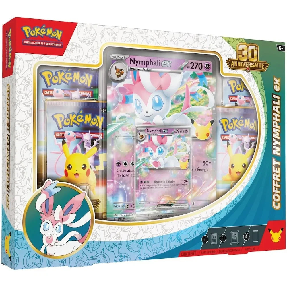 Pokémon - Coffret Nymphali-ex 30ème Anniversaire 4 Boosters - FR