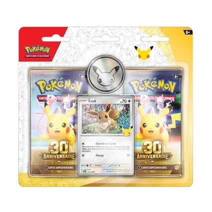 Pokémon - Pack 2 Boosters + Evoli 30ème Anniversaire - FR