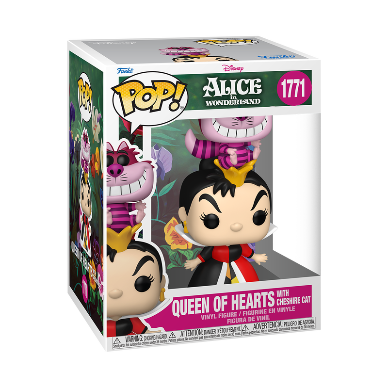 Alice au Pays des Merveilles - Figurine Pop! Premium Reine de Cœur avec Chat du Cheshire N°1771 - figurine dans sa boîte