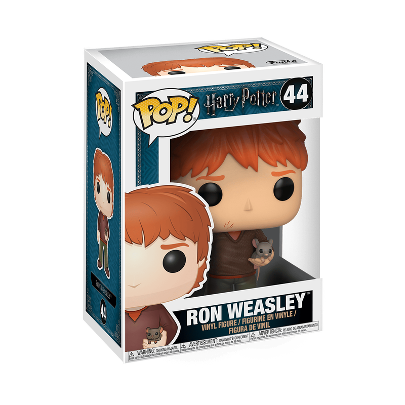 Harry Potter - Figurine Pop! Ron Weasley avec Croûtard N°44 — boîte seule, fond transparent