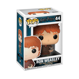 Harry Potter - Figurine Pop! Ron Weasley avec Croûtard N°44 — boîte seule, fond transparent