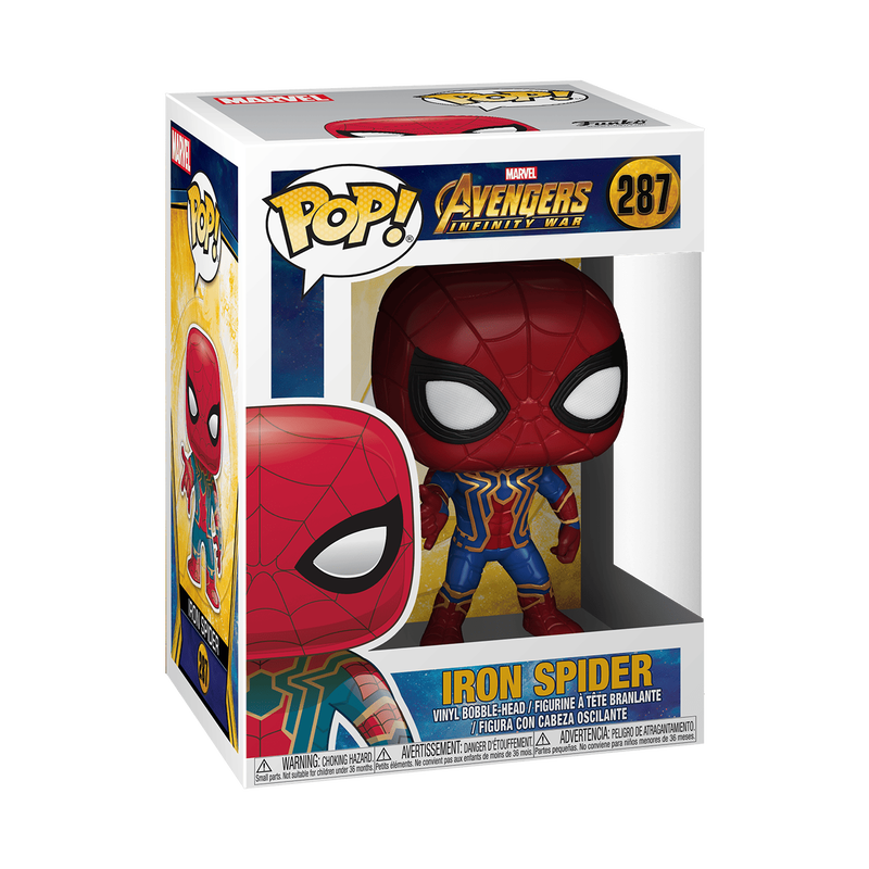 Avengers Infinity War - Figurine Pop! Iron Spider N°287 — boîte seule, fond transparent