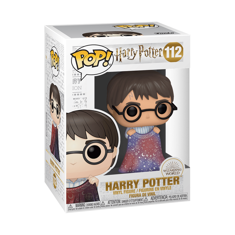 Harry Potter - Figurine Pop! Harry avec Cape d’Invisibilité N°112 — boîte seule, fond transparent