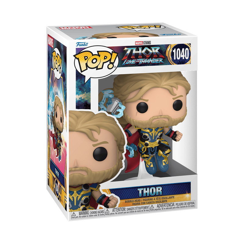 Thor Love and Thunder - Figurine Pop! Thor N°1040 — boîte seule, fond transparent