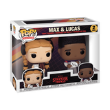 Stranger Things - Pack de 2 Figurines Pop! Max et Lucas Saison 4 — boîte seule, fond transparent