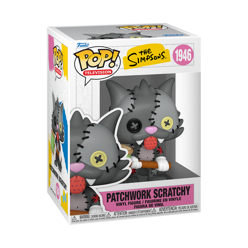 Les Simpson - Figurine Pop! Scratchy Patchwork N°1946 — boîte seule, fond transparent