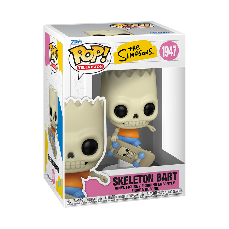 Les Simpson - Figurine Pop! Bart Squelette N°1947 — boîte seule, fond transparent