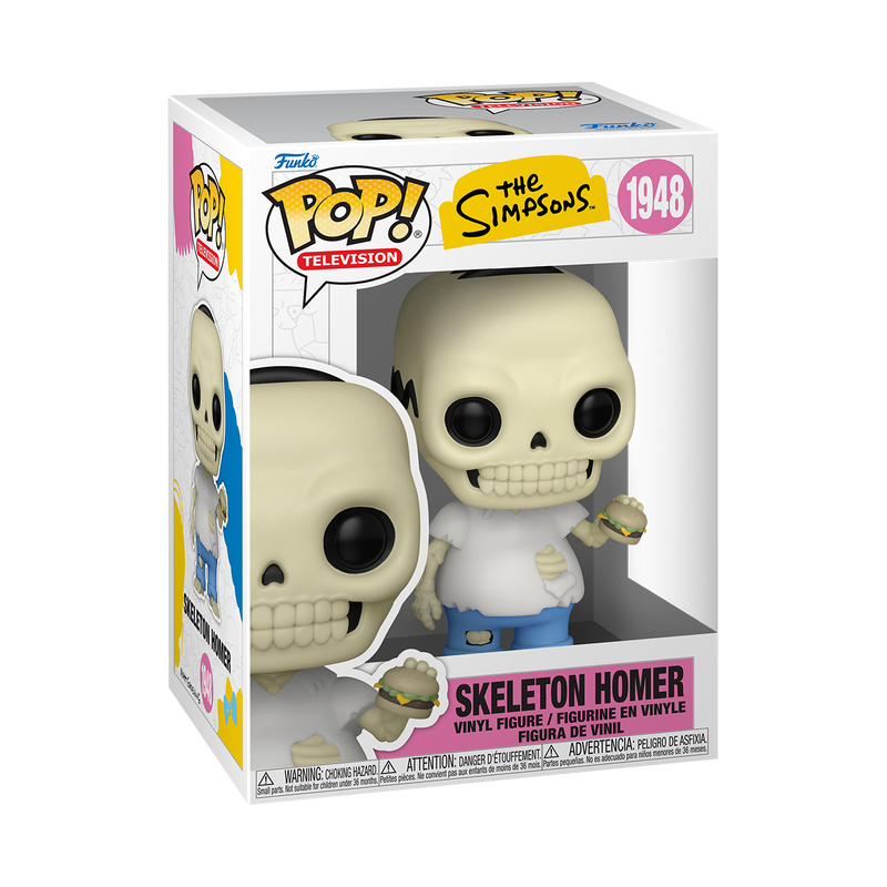 Les Simpson - Figurine Pop! Homer Squelette N°1948 — boîte seule, fond transparent