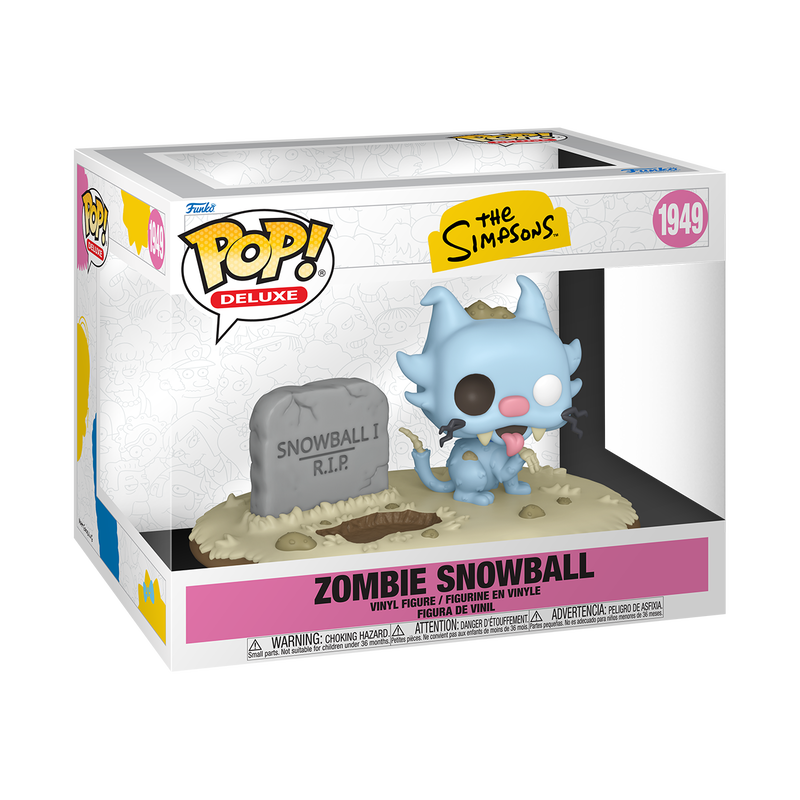 Les Simpson - Figurine Pop! Deluxe Boule de Neige Zombie N°1949 — boîte seule, fond transparent