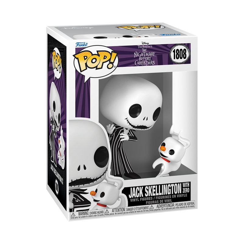 L’Étrange Noël de Monsieur Jack - Figurine Pop! & Buddy Jack et Zero N°1808 — boîte seule, fond transparent