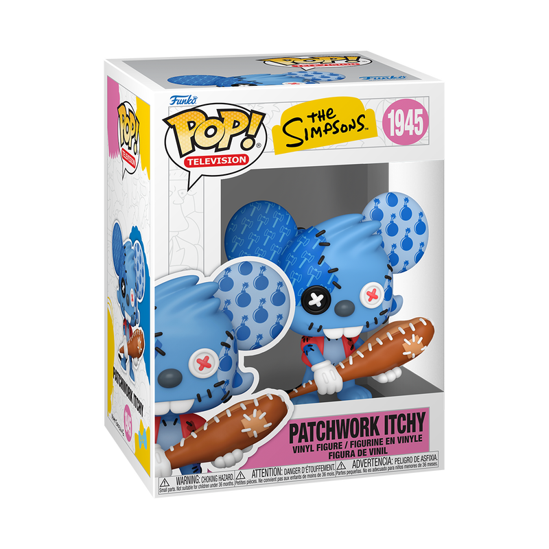 Les Simpson - Figurine Pop! Itchy Patchwork N°1945 — boîte seule, fond transparent