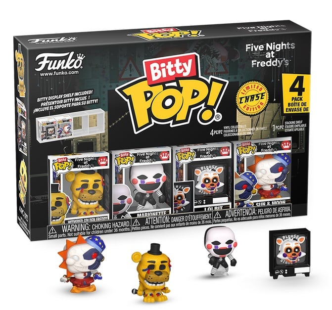 Five Nights at Freddy's - Lot de 4 Bitty Pop! Withered Golden Freddy - Marionette - Lolbit