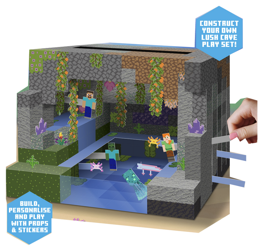 Minecraft — scène 3D assemblée et démonstration de montage