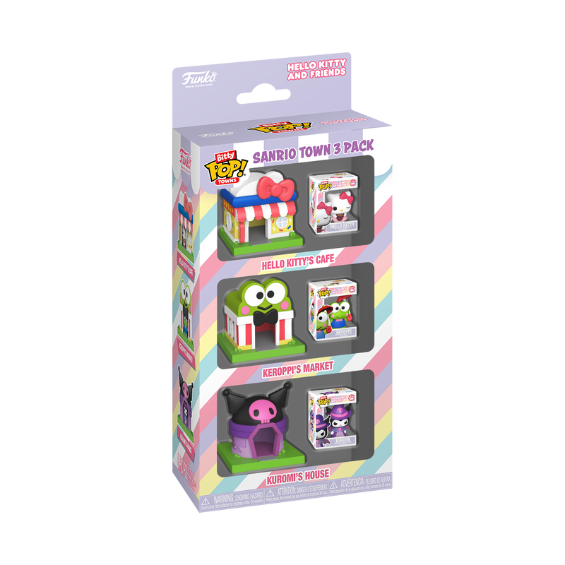 Hello Kitty & Friends - Coffret Bitty Pop! Towns Sanrio Town - 3 Décors et Figurines — emballage seul